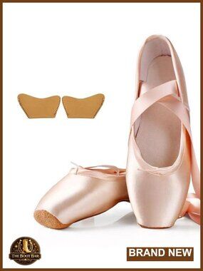 Satin Pointe Shoes Ballet Dance Shoes with Ribbon
